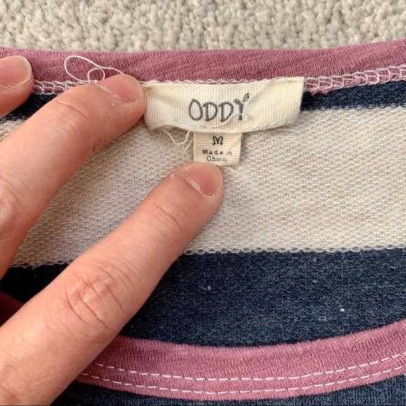 Oddy Navy & Oatmeal Striped Peplum - Picture 5 of 9